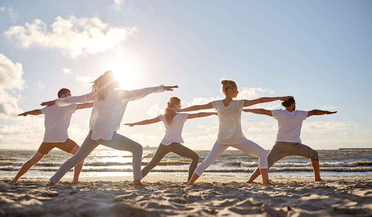 Yoga on beach