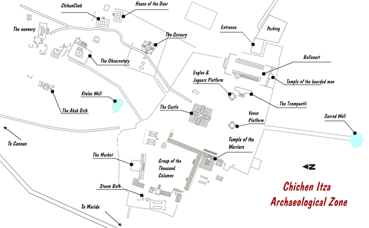 Map of Chichen Itza